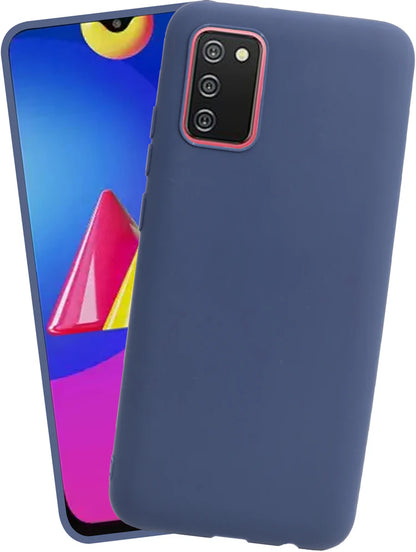 VAKIBO 1.2 MM Thick Blue Coloured Soft TPU Rubber Back Cover Case With Camera Protection Ring Suitable for Samsung Galaxy F02s