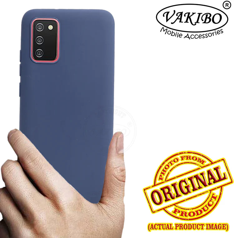 VAKIBO 1.2 MM Thick Blue Coloured Soft TPU Rubber Back Cover Case With Camera Protection Ring Suitable for Samsung Galaxy F02s