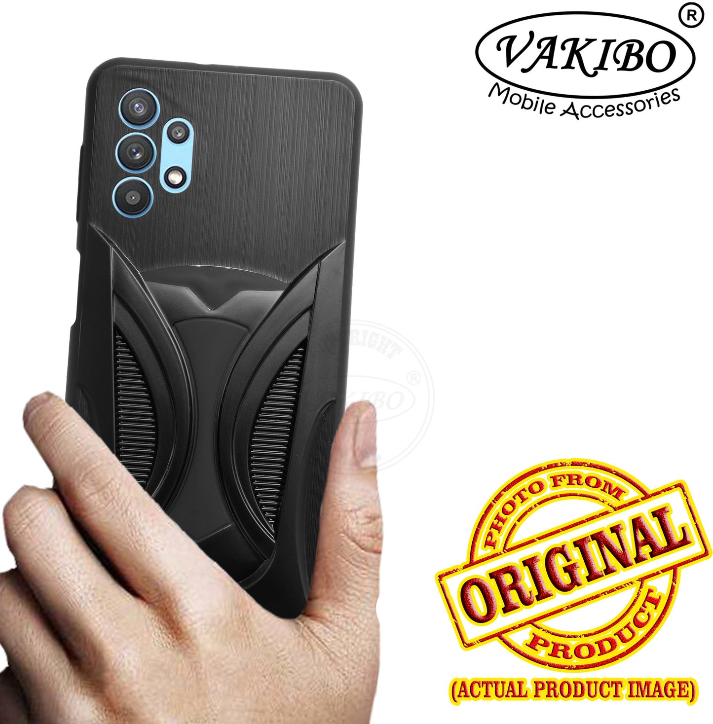VAKIBO 3D Designer Black Coloured Soft TPU Back Cover Case Suitable for Samsung Galaxy M32 5G