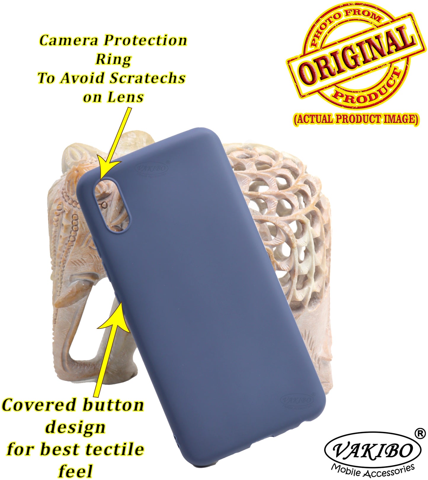 VAKIBO Blue Coloured Back Cover Case Suitable for Vivo Y90