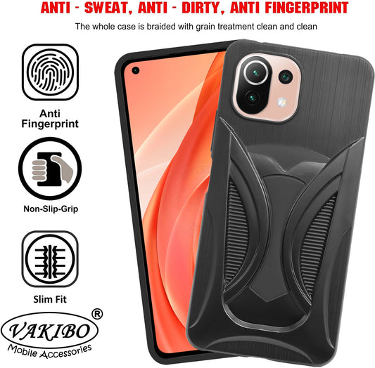 VAKIBO 3D Designer Black Coloured Soft TPU Back Cover Case Suitable for Mi 11 Lite