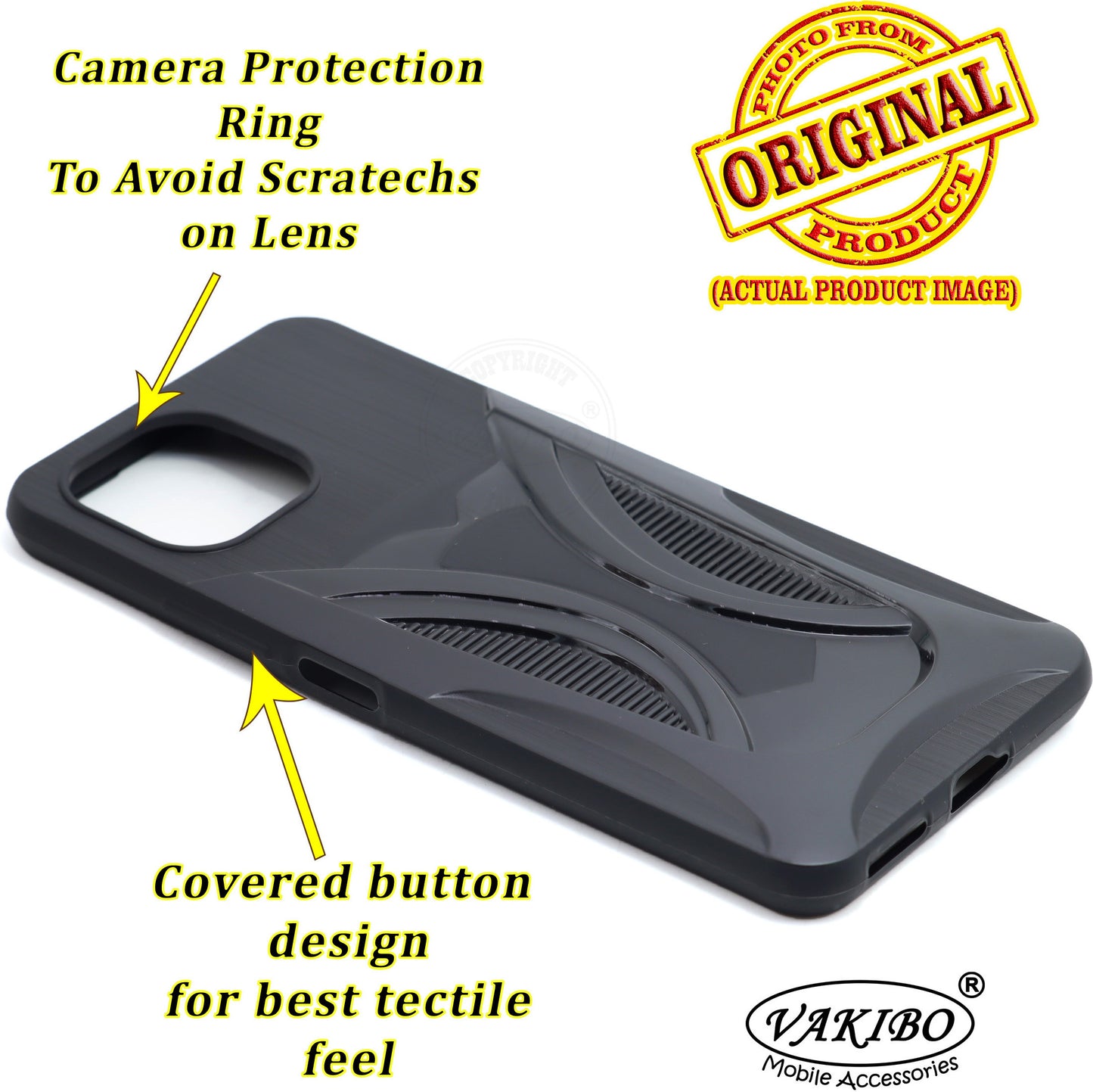 VAKIBO 3D Designer Black Coloured Soft TPU Back Cover Case Suitable for Mi 11 Lite