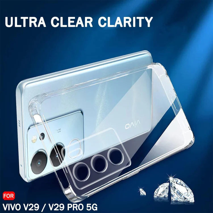 VAKIBO Premium Clear 1.5MM Thick Transparent Soft TPU Rubber Back Cover Case With Camera Protection Suitable for Vivo S17 Pro