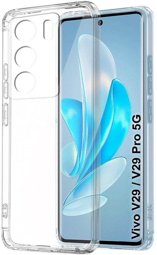 VAKIBO Premium Clear 1.5MM Thick Transparent Soft TPU Rubber Back Cover Case With Camera Protection Suitable for Vivo V29