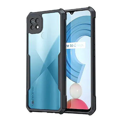 VAKIBO Super Premium Black Border Transparent Case With Corner Protection & Camera Protection Suitable for Realme C25Y