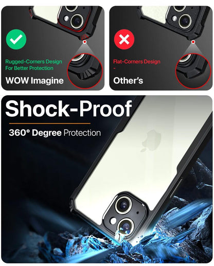 VAKIBO Best Selling Black and Transparent Back Cover Case Made With Soft TPU and Acrylic With 4 Corner and Camera Protection Suitable for Apple iPhone 15 Plus