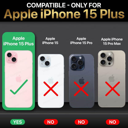 VAKIBO Best Selling Black and Transparent Back Cover Case Made With Soft TPU and Acrylic With 4 Corner and Camera Protection Suitable for Apple iPhone 15 Plus