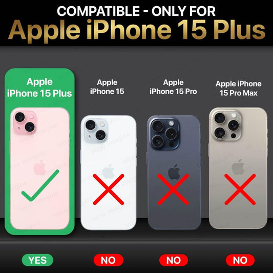 VAKIBO Best Selling Black and Transparent Back Cover Case Made With Soft TPU and Acrylic With 4 Corner and Camera Protection Suitable for Apple iPhone 15 Plus