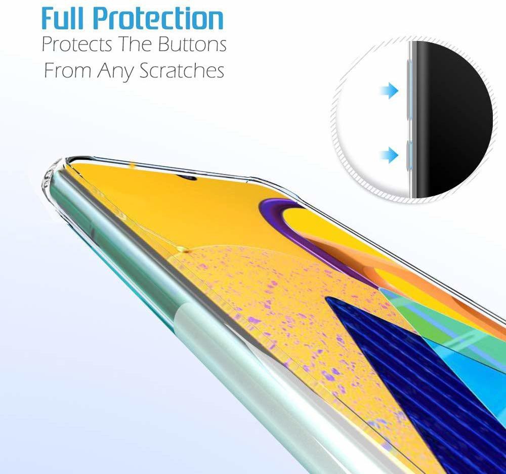VAKIBO Super Premium Soft TPU Transparent Case With Dustplug,Side Grip,Corner Protection,lanyard Cuts,Camera Protection Suitable for Samsung M21 2021