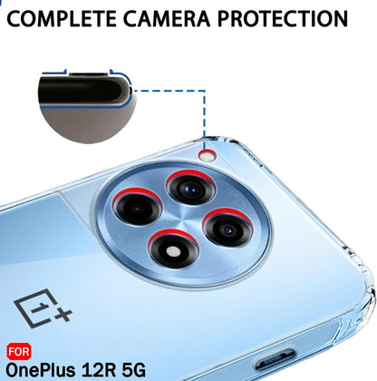 VAKIBO Premium Clear 1.5MM Thick Transparent Soft TPU Rubber Back Cover Case With Camera Protection Suitable for OnePlus 12R
