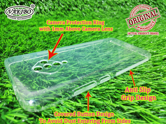 VAKIBO Super Premium Soft TPU Transparent Case With Dustplug,Side Grip,Corner Protection,lanyard Cuts,Camera Protection Suitable for Vivo S1 Pro