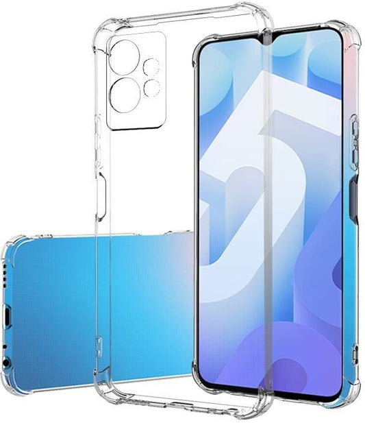 VAKIBO Super Premium Soft TPU Transparent Case With Dustplug,Side Grip,Corner Protection,lanyard Cuts,Camera Protection Suitable for Vivo T1 5G