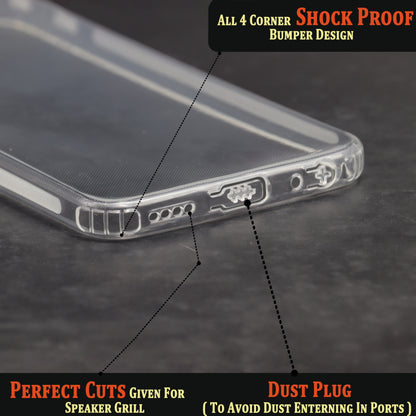 VAKIBO Super Premium Soft TPU Transparent Case With Dustplug,Side Grip,Corner Protection,lanyard Cuts,Camera Protection Suitable for Vivo Y55 5G