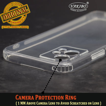 VAKIBO Super Premium Soft TPU Transparent Case With Dustplug,Side Grip,Corner Protection,lanyard Cuts,Camera Protection Suitable for Vivo T1 5G