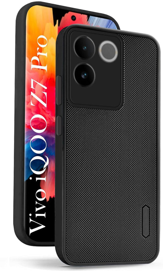 VAKIBO Dotted Black Coloured Made with Silicon Rubber TPU Back Cover Case Suitable for iQOO Z7Pro