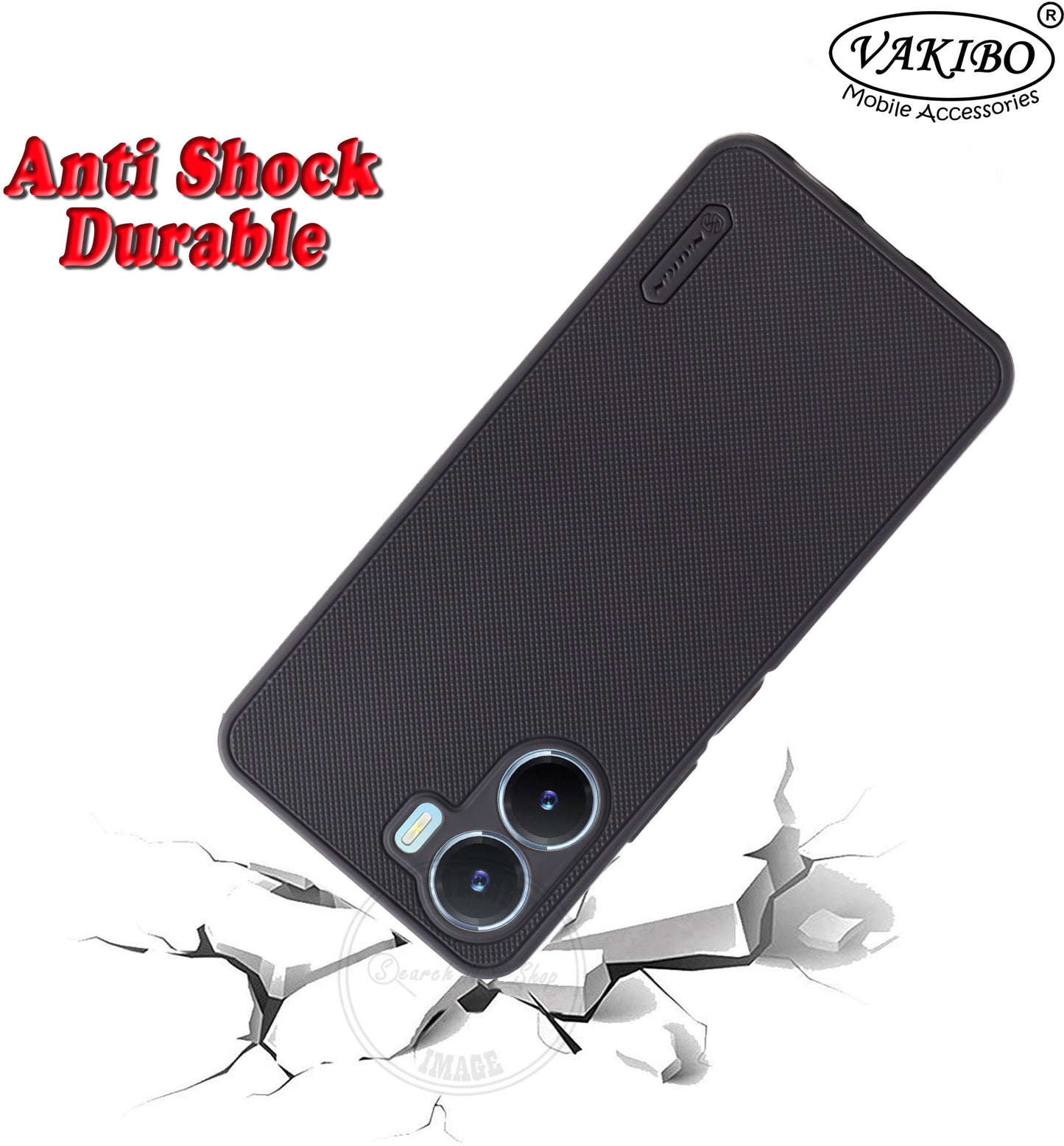 VAKIBO Dotted Black Coloured Made with Silicon Rubber TPU Back Cover Case Suitable for Vivo Y16