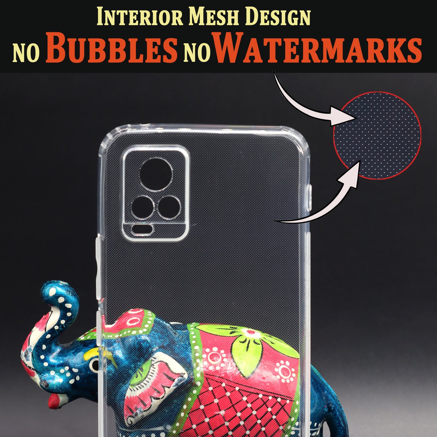 VAKIBO Super Premium Soft TPU Transparent Case With Dustplug,Side Grip,Corner Protection,lanyard Cuts,Camera Protection Suitable for Vivo V20