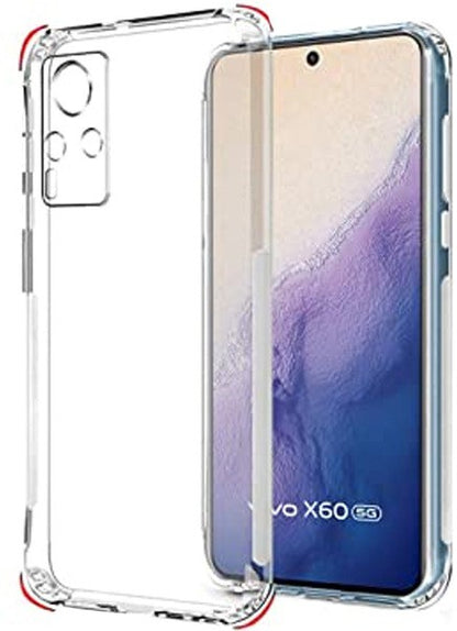 VAKIBO Super Premium Soft TPU Transparent Case With Dustplug,Side Grip,Corner Protection,lanyard Cuts,Camera Protection Suitable for Vivo X60