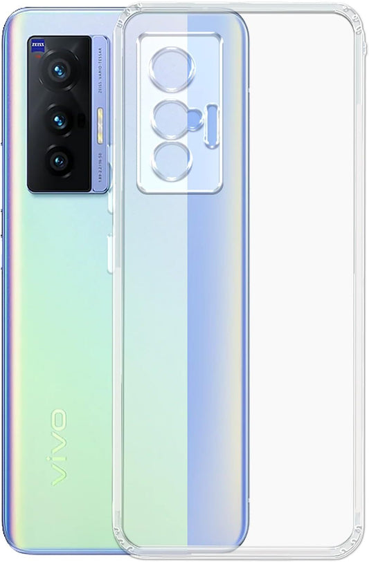VAKIBO Super Premium Soft TPU Transparent Case With Dustplug,Side Grip,Corner Protection,lanyard Cuts,Camera Protection Suitable for Vivo X70