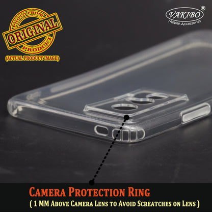 VAKIBO Super Premium Soft TPU Transparent Case With Dustplug,Side Grip,Corner Protection,lanyard Cuts,Camera Protection Suitable for Vivo X70