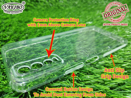 VAKIBO Super Premium Soft TPU Transparent Case With Dustplug,Side Grip,Corner Protection,lanyard Cuts,Camera Protection Suitable for Vivo Y12s