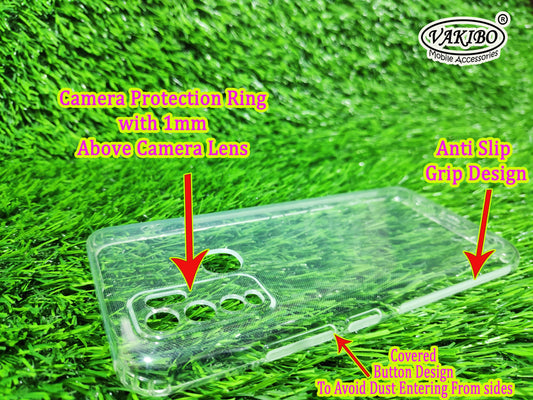 VAKIBO Super Premium Soft TPU Transparent Case With Dustplug,Side Grip,Corner Protection,lanyard Cuts,Camera Protection Suitable for Vivo Y50