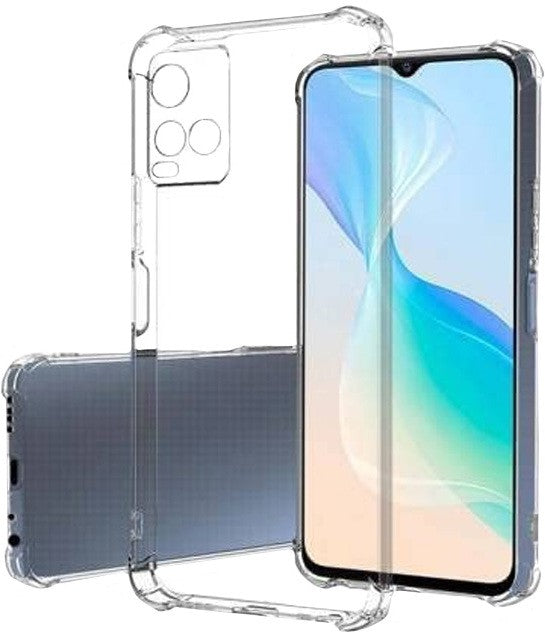 VAKIBO Super Premium Soft TPU Transparent Case With Dustplug,Side Grip,Corner Protection,lanyard Cuts,Camera Protection Suitable for Vivo Y21E