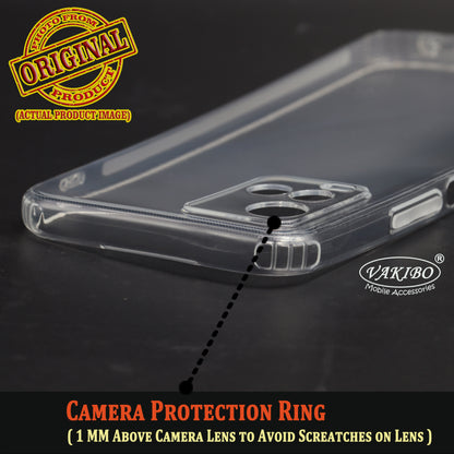 VAKIBO Super Premium Soft TPU Transparent Case With Dustplug,Side Grip,Corner Protection,lanyard Cuts,Camera Protection Suitable for Vivo Y21