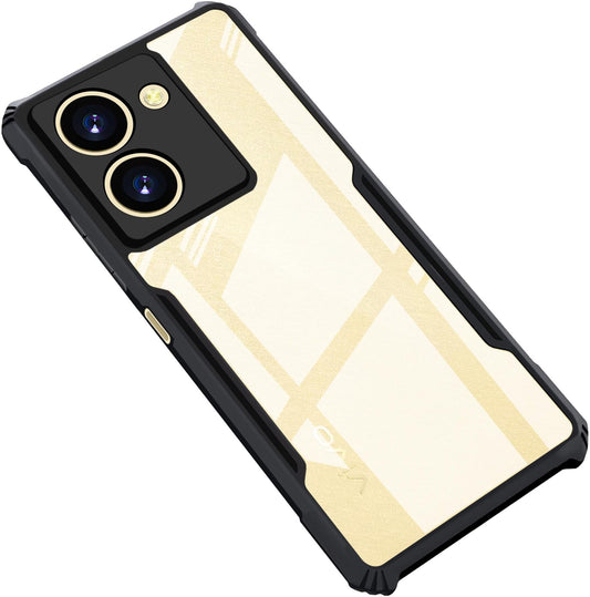 VAKIBO Super Premium Black Border Transparent Case With Corner Protection & Camera Protection Suitable for Vivo Y36