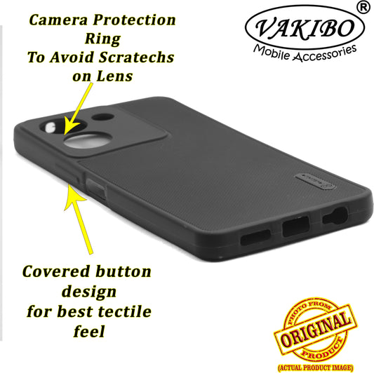 VAKIBO Dotted Black Coloured Made with Silicon Rubber TPU Back Cover Case Suitable for Vivo Y36