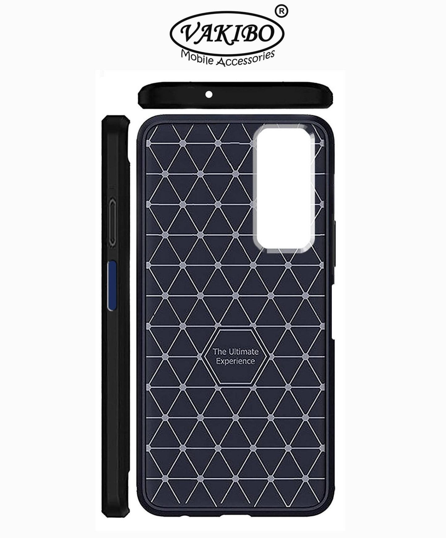 VAKIBO Carbon Fiber Brushed Black Coloured Soft TPU Back Cover Case With Camera Protection Ring Suitable for Vivo Y51 2020