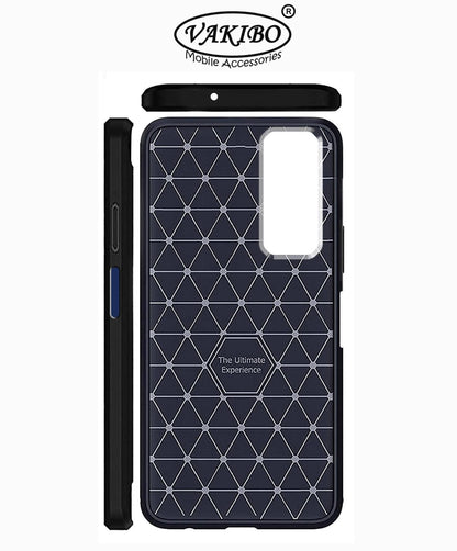 VAKIBO Carbon Fiber Brushed Black Coloured Soft TPU Back Cover Case With Camera Protection Ring Suitable for Vivo Y51A