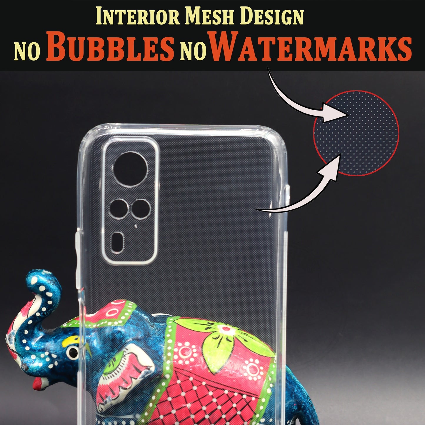 VAKIBO Super Premium Soft TPU Transparent Case With Dustplug,Side Grip,Corner Protection,lanyard Cuts,Camera Protection Suitable for Vivo Y51A
