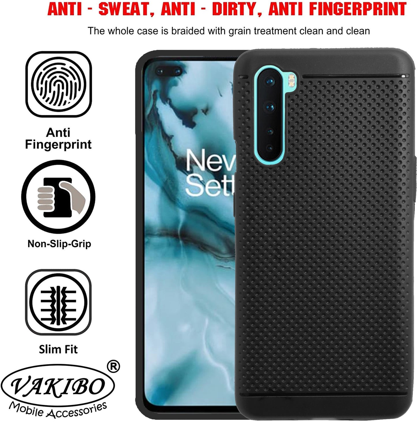 VAKIBO Dotted Design Black Coloured Soft TPU Back Cover Case Suitable for OnePlus Nord