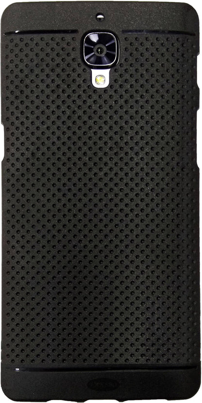 VAKIBO Dotted Design Black Coloured Soft TPU Back Cover Case Suitable for OnePlus 3