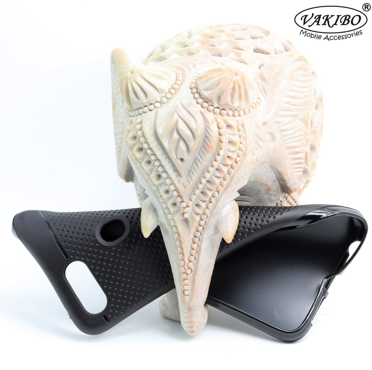 VAKIBO Dotted Design Black Coloured Soft TPU Back Cover Case Suitable for Oppo A5
