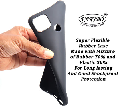VAKIBO Matte Frosted Black Coloured Soft TPU Back Cover Case Suitable for Realme C25