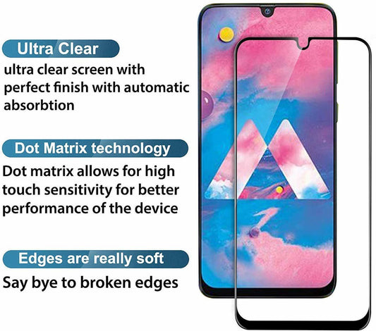 Super Premium Quality Tempered Glass Screen Guard Protector With Black Border Suitable For Samsung Galaxy A30
