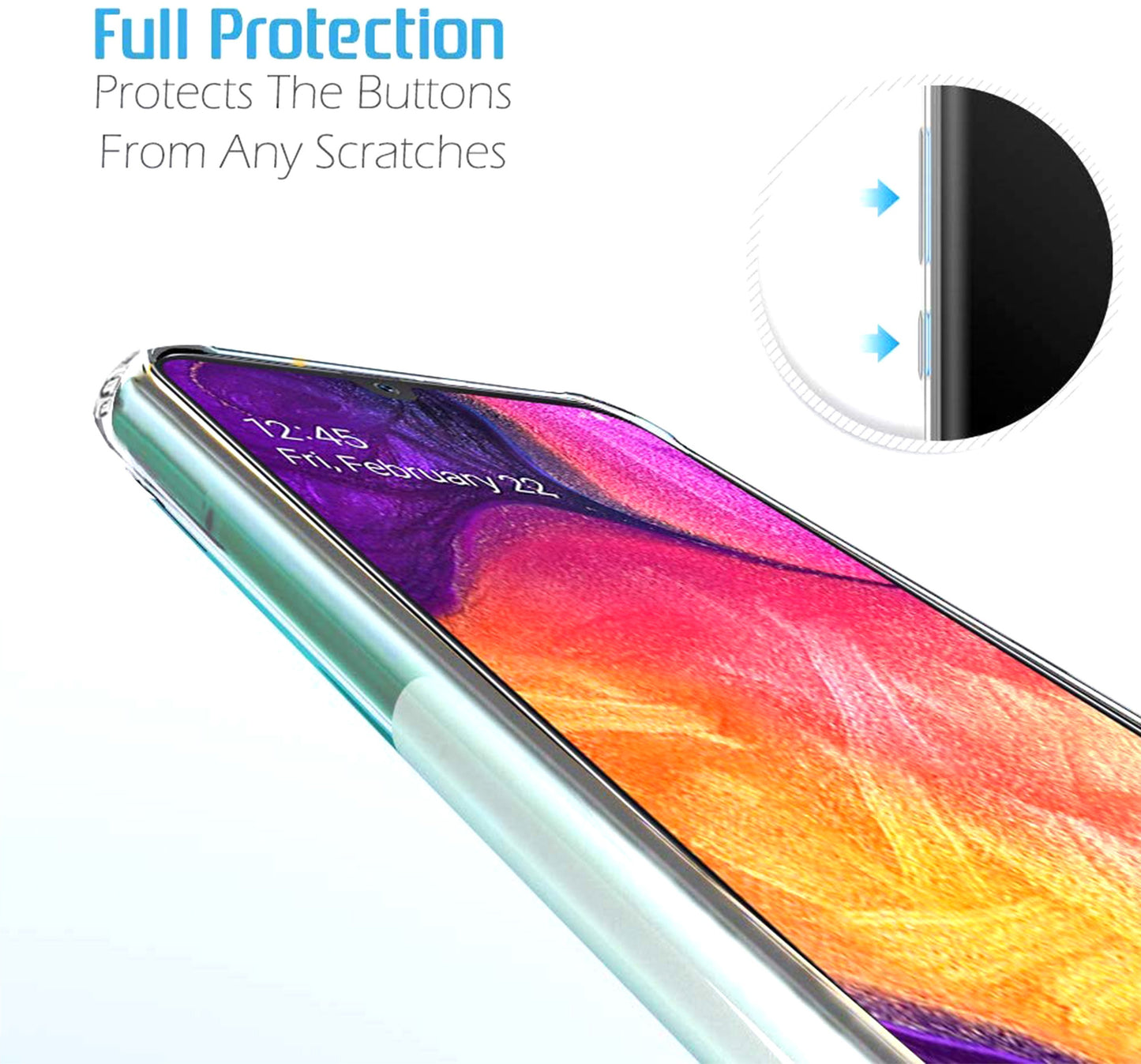 VAKIBO Super Premium Soft TPU Transparent Case With Dustplug,Side Grip,Corner Protection,lanyard Cuts,Camera Protection Suitable for Samsung A30s