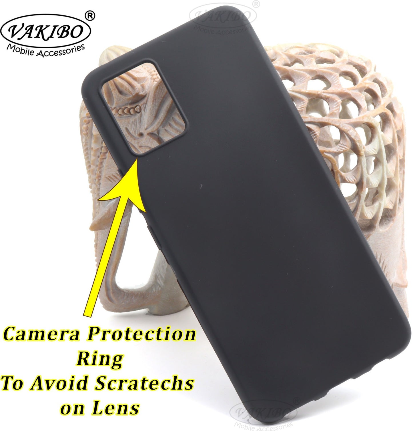 VAKIBO Matte Frosted Black Coloured Soft TPU Back Cover Case Suitable for Vivo V20