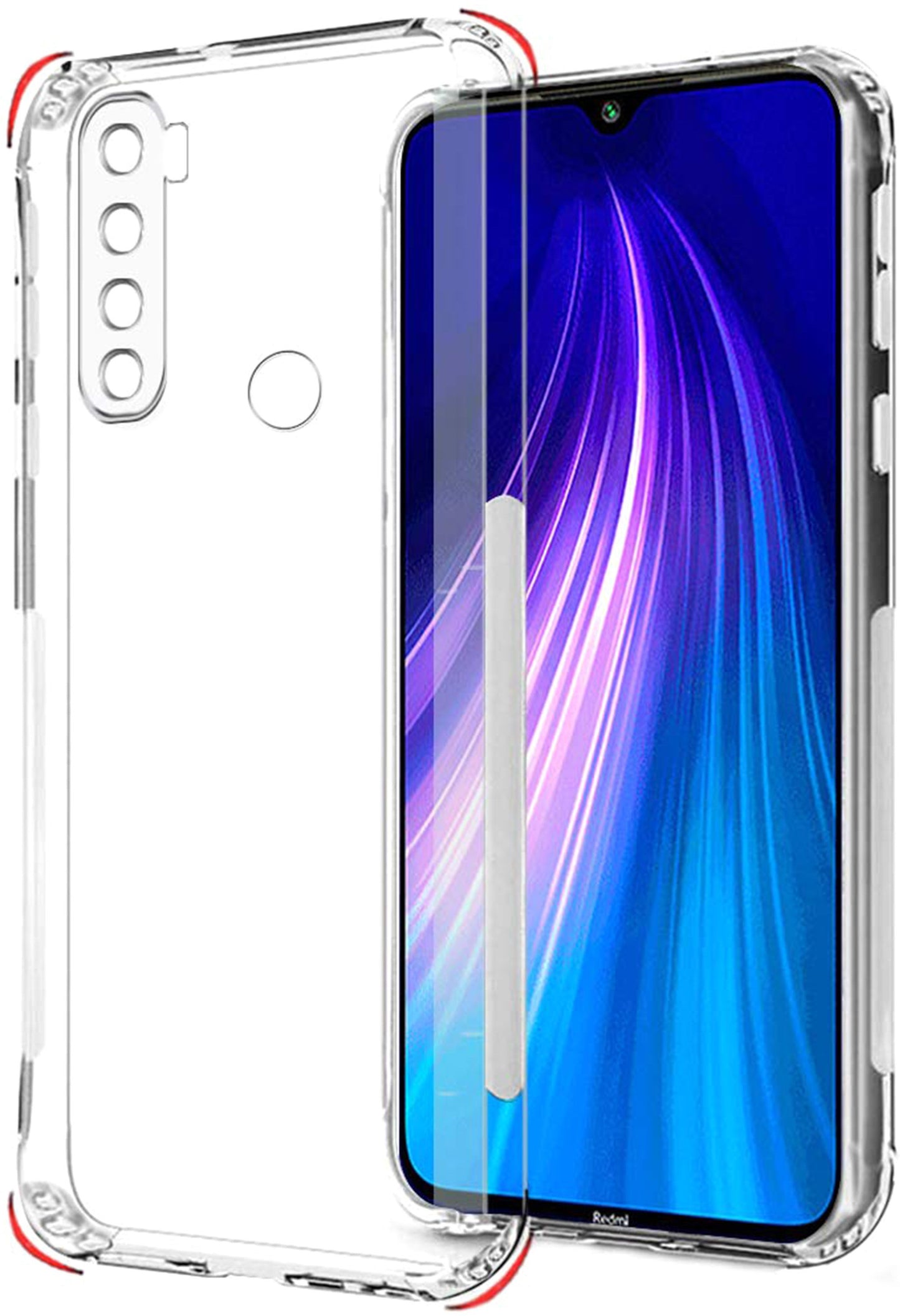 VAKIBO Super Premium Soft TPU Transparent Case With Dustplug,Side Grip,Corner Protection,lanyard Cuts,Camera Protection Suitable for Mi Redmi Note 8T