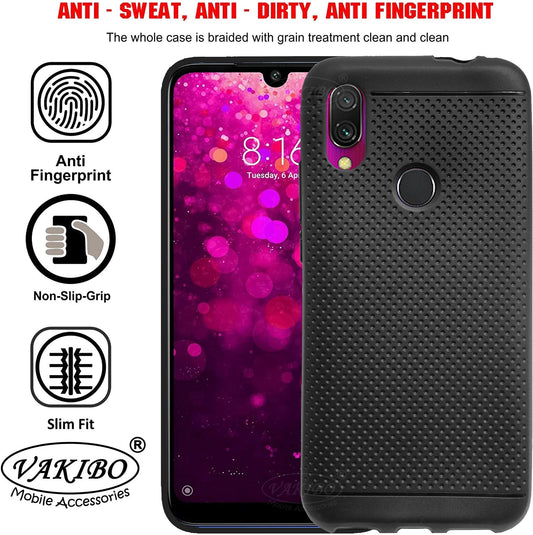 VAKIBO Dotted Design Black Coloured Soft TPU Back Cover Case Suitable for Mi Redmi Y3