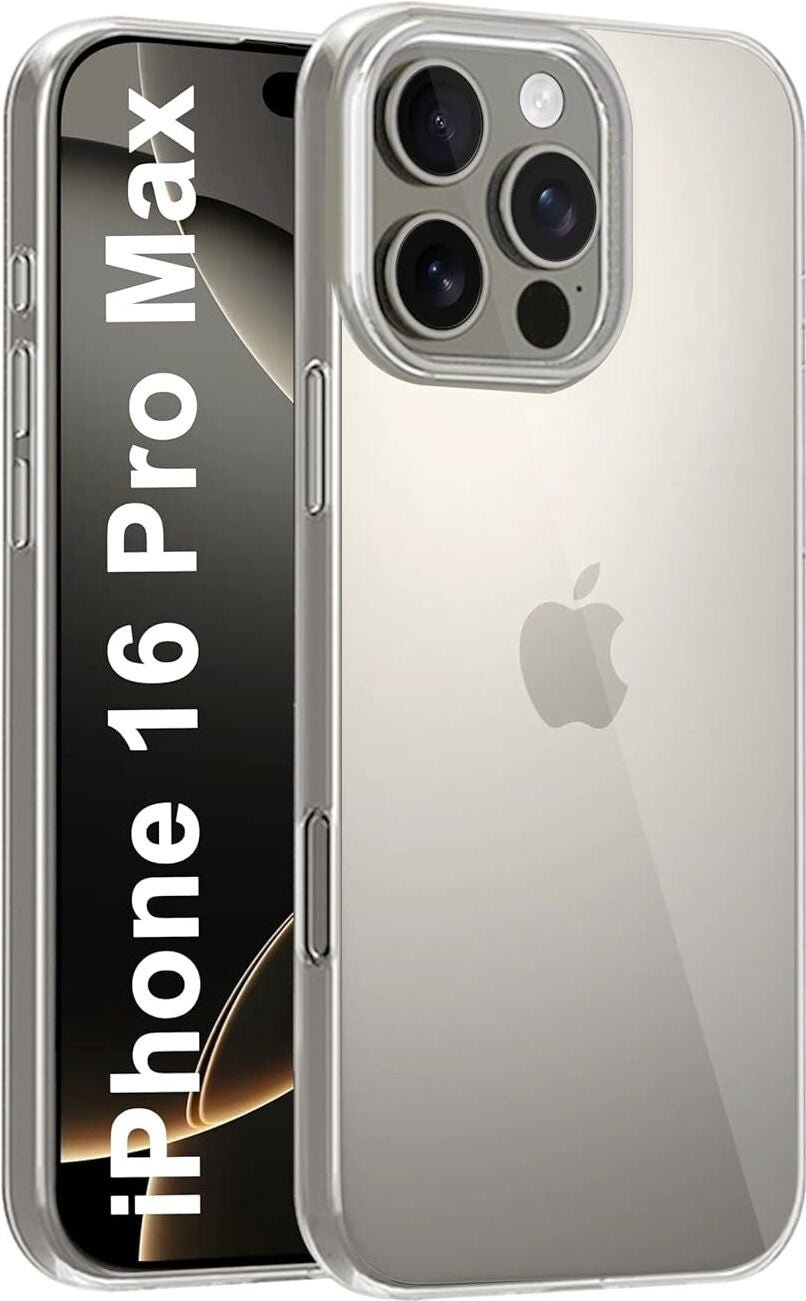 VAKIBO Premium Clear 2MM Thick Transparent Soft TPU Rubber Back Cover Case With Camera Protection Suitable for iPhone 16 Pro Max