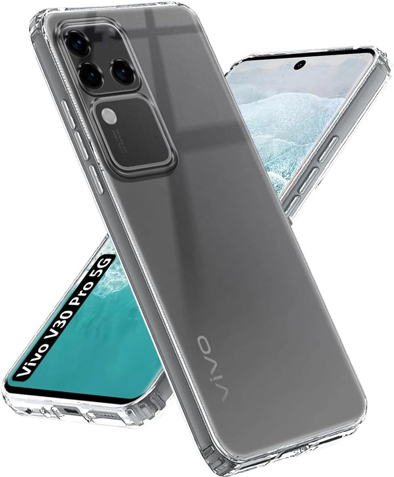VAKIBO Premium Clear 1.5MM Thick Transparent Soft TPU Rubber Back Cover Case With Camera Protection Suitable for Vivo V30 Pro