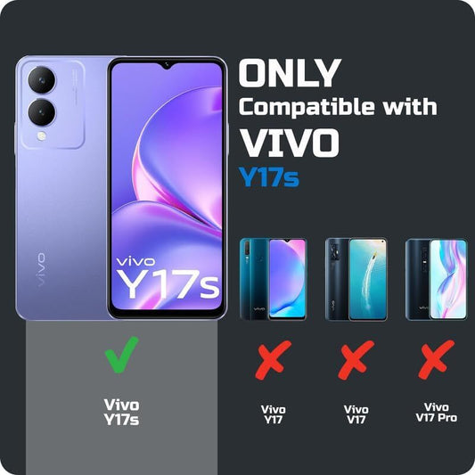 VAKIBO Super Premium Black Border Transparent Case With Corner Protection & Camera Protection Suitable for Vivo Y17S