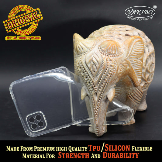 VAKIBO Premium Clear 1.5MM Thick Transparent Soft TPU Rubber Back Cover Case With Camera Protection Suitable for Mi Poco C3