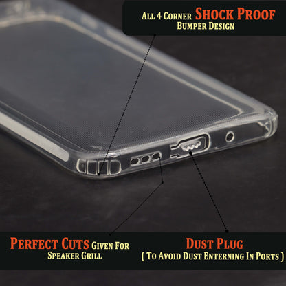 VAKIBO Super Premium Soft TPU Transparent Case With Dustplug,Side Grip,Corner Protection,lanyard Cuts,Camera Protection Suitable for Poco C3