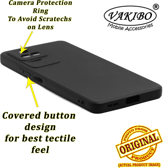 VAKIBO Matte 1.5 MM Thick With Camera Protection Black Coloured Soft TPU Back Cover Case Suitable for Mi Poco F4