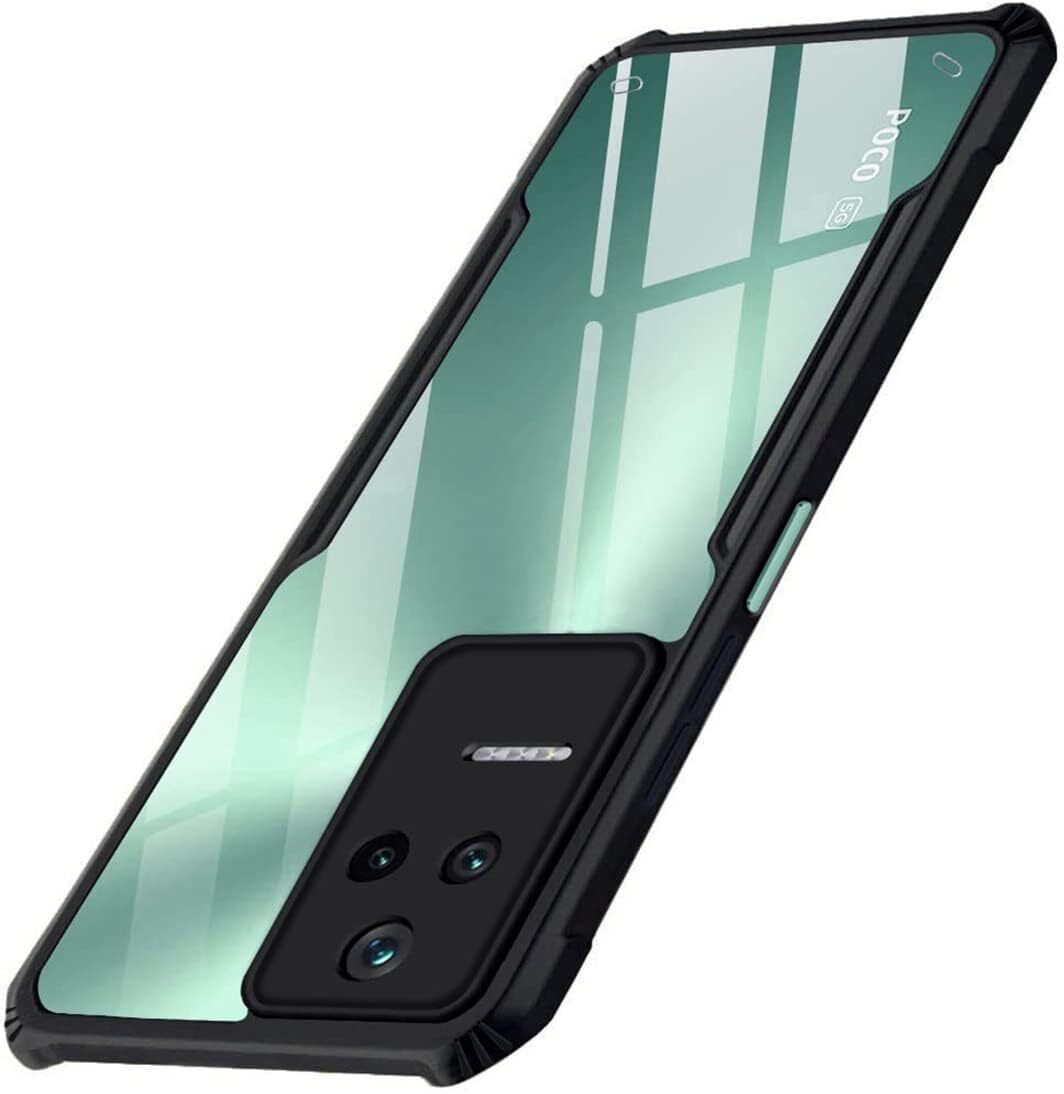 VAKIBO Best Selling Black and Transparent Back Cover Case Made With Soft TPU and Acrylic With 4 Corner and Camera Protection Suitable for Mi Poco F4