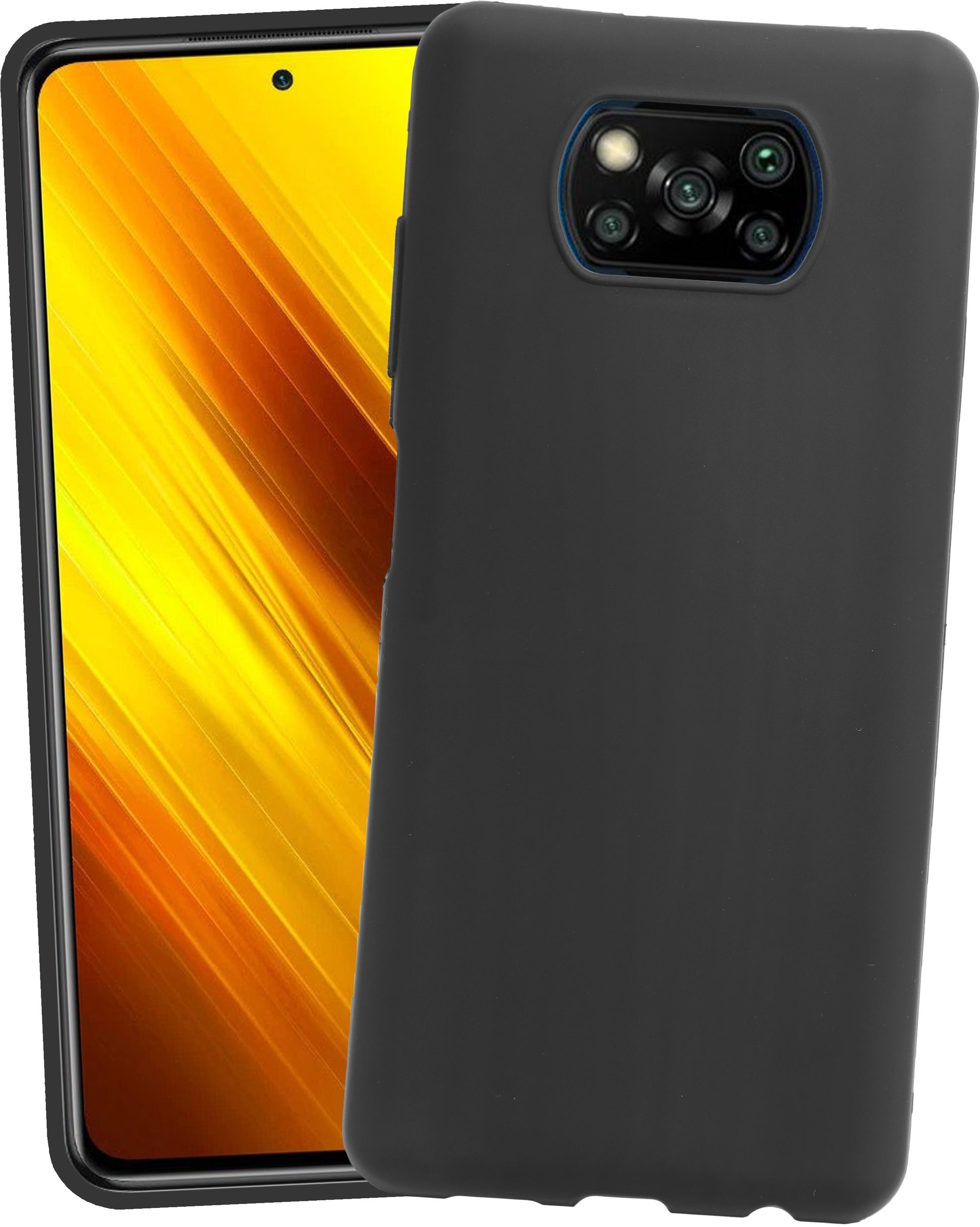 VAKIBO Matte Frosted Black Coloured Soft TPU Back Cover Case Suitable for Mi Poco X3